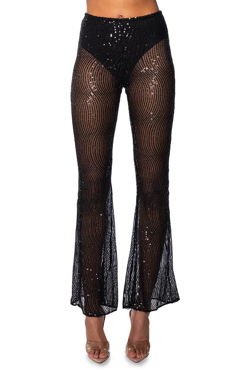 CATCHING EYES SEQUIN EMBELLISHED FLARE PANT