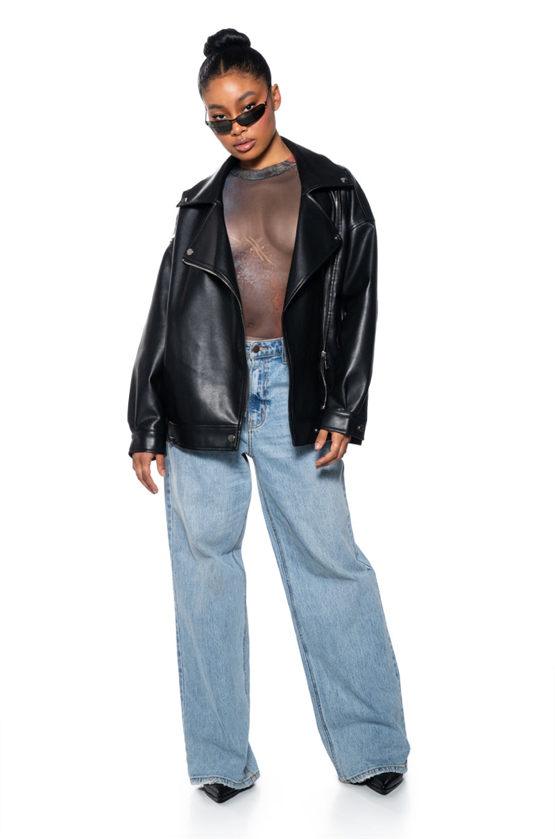 CLOSE TO ME MESH MOCK NECK BODYSUIT