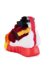 CRANBERRY MULTI FUZZY SANDAL