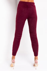 CRAZY COMFY COOL FUZZY CASUAL JOGGER BURGUNDY