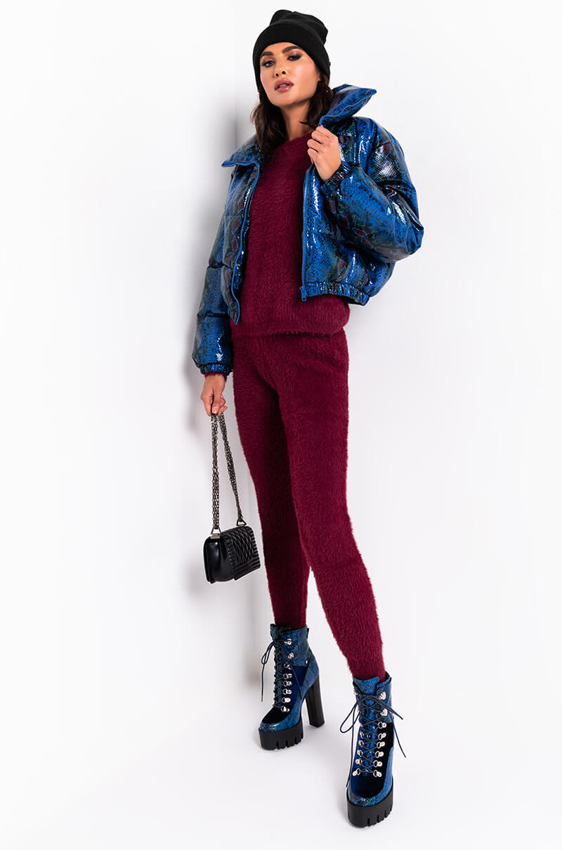CRAZY COMFY COOL FUZZY CASUAL JOGGER BURGUNDY