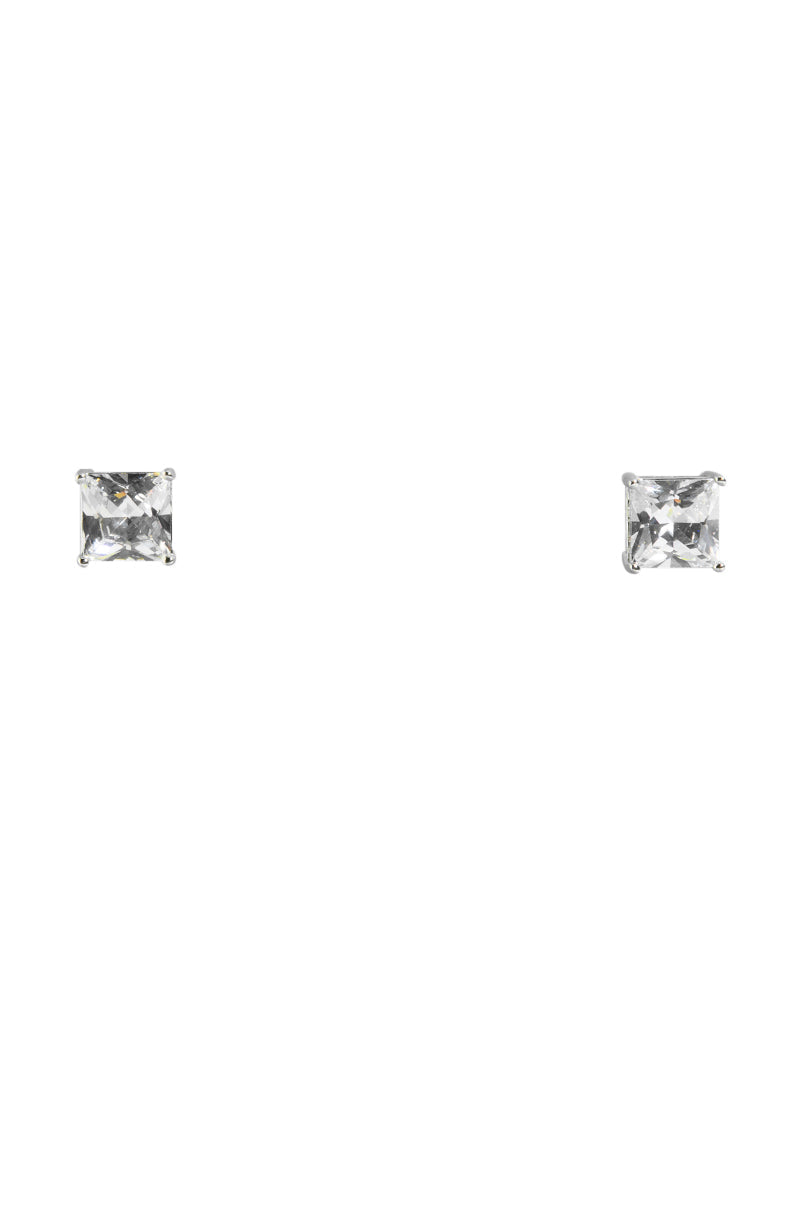 CUBIC ZIRCONIA RHINESTONE STUDS IN SILVER