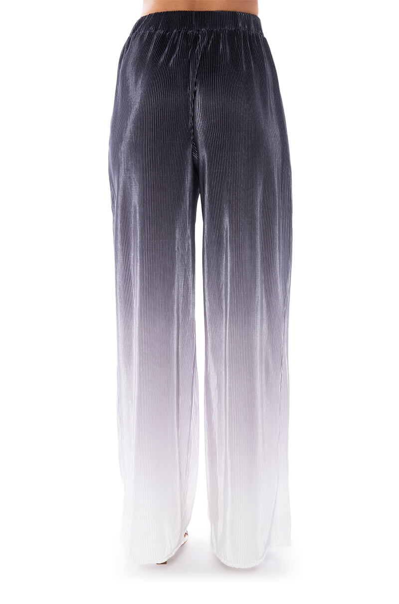 DAY TO NIGHT PLEATED SATIN WIDE LEG PANTS