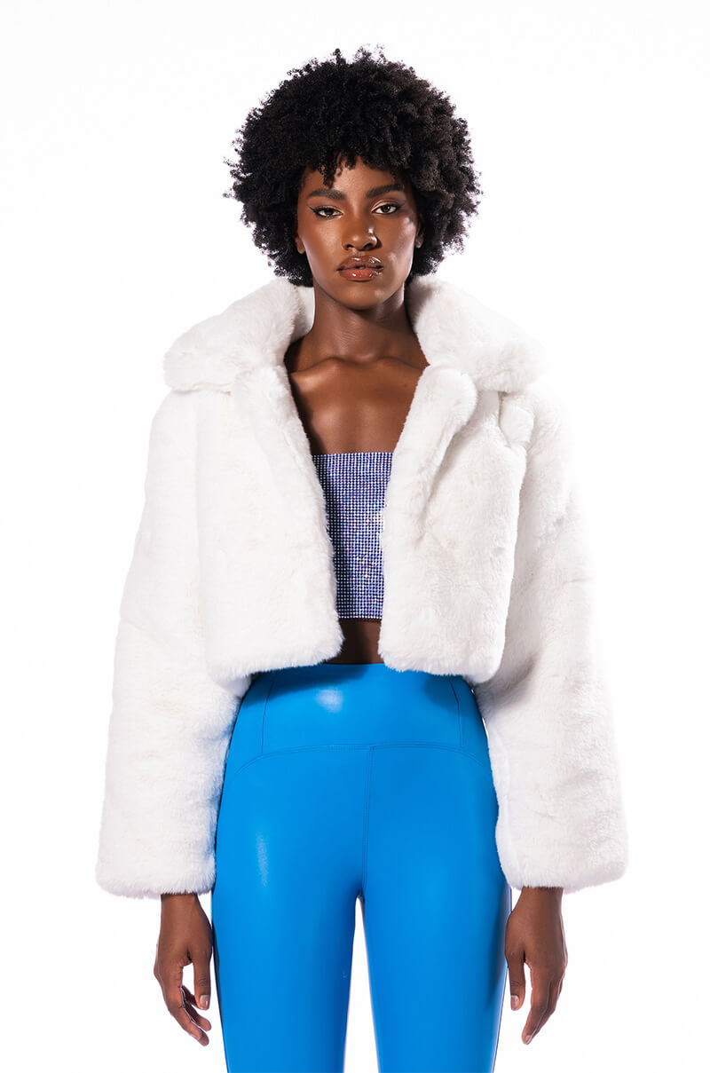 DAYANNE PLUSH FAUX FUR JACKET
