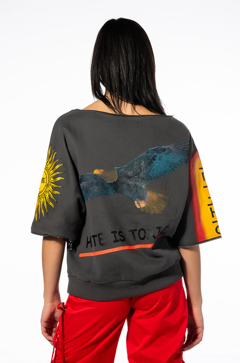 DEEP THOUGHTS OVERSIZED GRAPHIC SWEATSHIRT