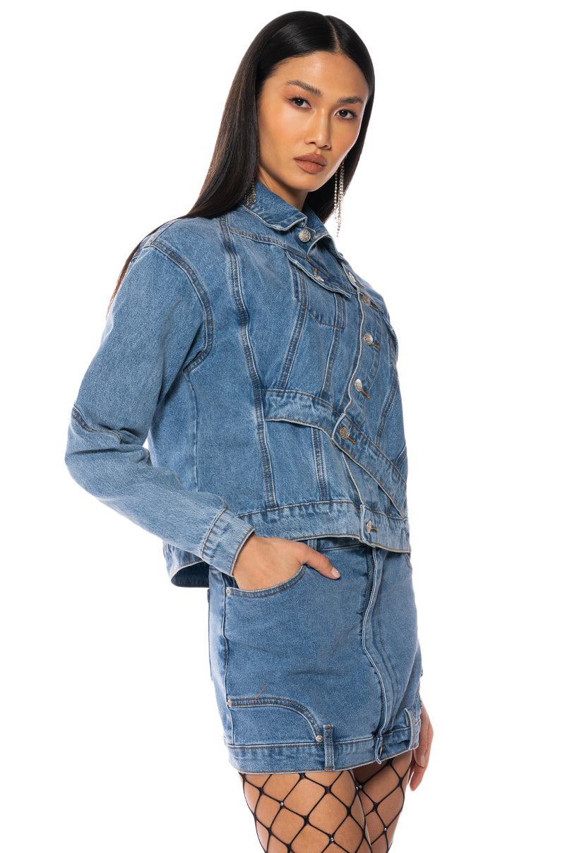 DOUBLE TIME DENIM PULLOVER