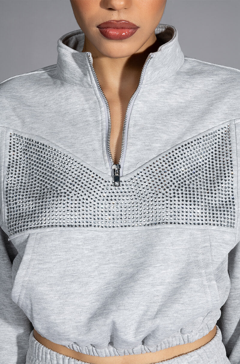 DRIPPING JEWELS HALF ZIP SWEATSHIRT