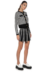 DUTCHESS PLEATED KNIT MINI SKIRT