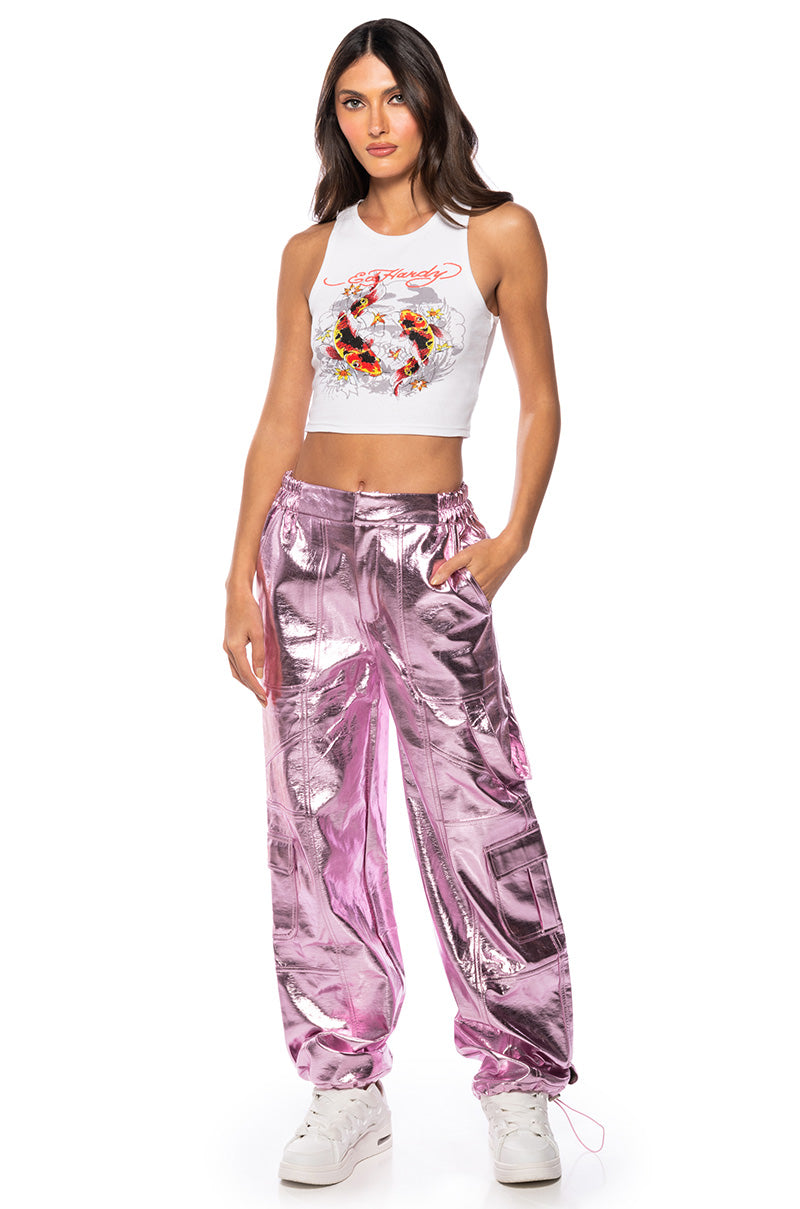ED HARDY KOI FISH FITTED TANK TOP
