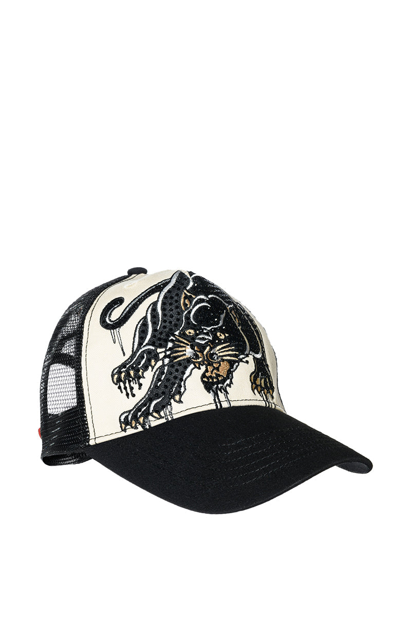 ED HARDY RHINESTONE PANTER TRUCKER HAT
