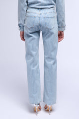 EFFORTLESS GLAM RHINESTONE STRIPE RELAXED FIT JEAN