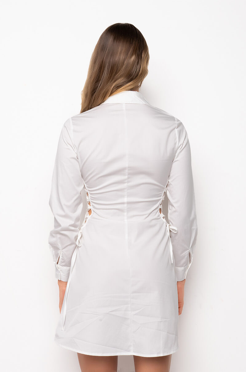 CASSIE BUTTON UP MINI DRESS