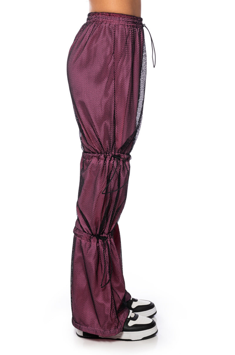 CAROLINE MESH DETAIL JOGGER IN PINK